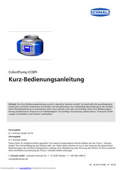 schmalz CobotPump ECBPi 24V-DC TB-8 Kurzbedienungsanleitung