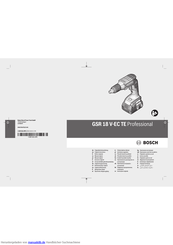 Bosch GSR 18 V-EC Professional Originalbetriebsanleitung