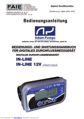 Adam Pumps IN-LINE 12V Bedienungs- Und Wartungs- Handbuch