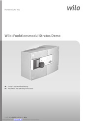 Wilo Stratos Demo Einbau- Und Betriebsanleitung
