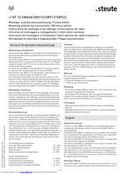 .steute SW868 Montage- Und Anschlussanleitung