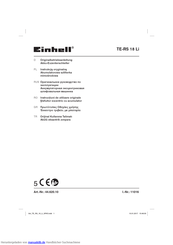 EINHELL TE-RS 18 Li Originalbetriebsanleitung