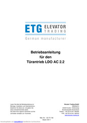 ETG LDO AC 2.2 Betriebsanleitung