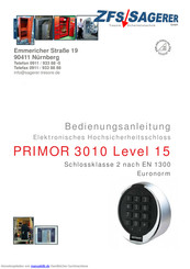 ZFS SAGERER PRIMOR 3010 Level 15 Bedienungsanleitung
