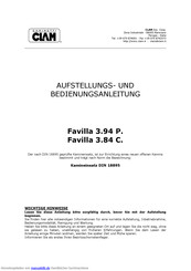 Clam Favilla 3.94 P. Aufstellungs- Und Bedienungsanleitung
