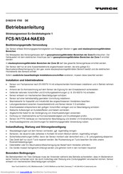 Turck FCS-N1/2A4-NAEX0 Betriebsanleitung