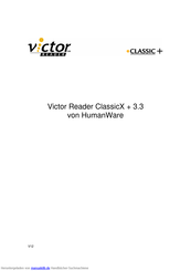 HumanWare Victor Reader ClassicX + Bedienungsanleitung