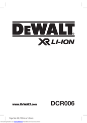 DeWalt DCR006 Betriebsanleitung