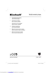 EINHELL TE-CS 18/165 Li Solo Originalbetriebsanleitung