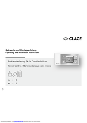 clage FX Gebrauchs- Und Montageanleitung