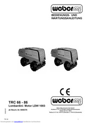 Weber Maschinentechnik GmbH TRC 86 Bedienungs- Und Wartungsanleitung