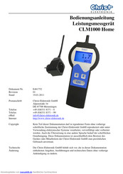 Christ Elektronik CLM1000 Home Bedienungsanleitung