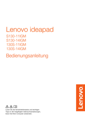 Lenovo ideapad 130S-14IGM Bedienungsanleitung
