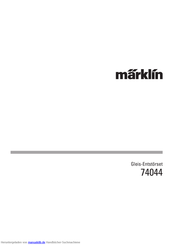 marklin 74044 Handbuch
