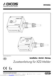 Adicos X22-Melder Installations-, Betriebs- Und Wartungsanweisungen