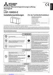 Mitsubishi Electric Lossnay LGF-100GX-E Installationsanleitungen