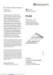 Plissee-Experte PL40 Montage- Und Bedienungsanleitung
