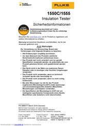Fluke 1555 Sicherheitsinformationen