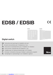 Nice EDSB Installierungs-Und Gebrauchsanleitungen Und Hinweise