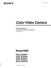 Sony PowerHAD DXC-D30PK Bedienungsanleitung