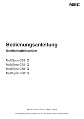 NEC MultiSync C981Q Bedienungsanleitung