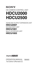 Sony Digital HDVS HDCU1700 Bedienungsanleitung