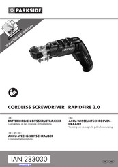Parkside VISSEUSE MULTI-EMBOUTS SANS FIL RAPIDFIRE 2.0 Originalbetriebsanleitung