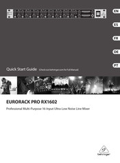 Behringer Eurorack Pro RX1602 Schnellstartanleitung