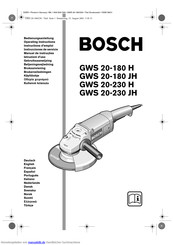 Bosch GWS 20-180 H Bedienungsanleitung