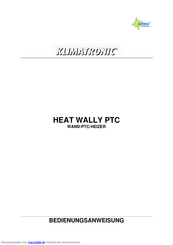 Suntec KLIMATRONIC HEAT WALLY PTC Bedienungsanweisung
