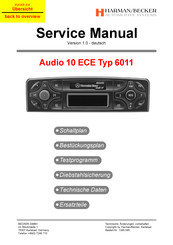 Harman/Becker Automotive Systems Audio 10 ECE Bedienungsanleitung