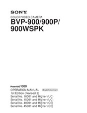 Sony BVP-900 series Bedienungsanleitung