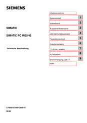 Siemens SIMATIC PC RI25/45 Technische Beschreibung