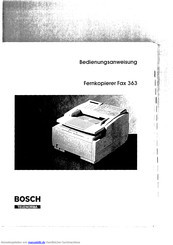 Bosch Telenorma Fax 363 Bedienungsanweisung