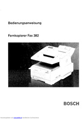 Bosch Fax 382 Bedienungsanweisung