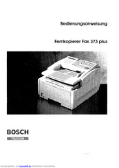 Bosch Telecom Fax 373 plus Bedienungsanweisung