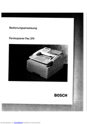 Bosch Fax 374 Bedienungsanweisung