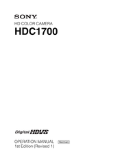 Sony HDC1700 Bedienungsanleitung