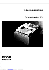 Bosch Telenorma Fax 372 Bedienungsanweisung