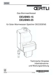 OERTLI OEUBM3-25 Technische Hinweise Inbetriebnahme Und Wartungsanleitung