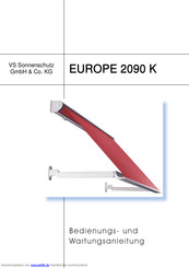 VS Sonnenschutz EUROPE 2090 Bedienungs- Und Wartungsanleitung