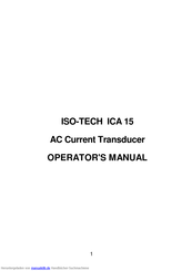 Iso-Tech ICA 15 Bedienerhandbuch