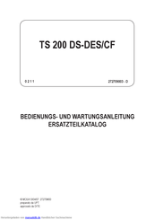 Mosa TS 200 DS/CF Bedienungs- Und Wartungsanleitung