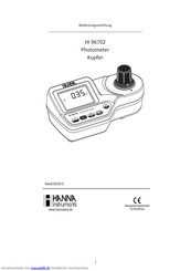 Hanna Instruments HI 96702 Bedienungsanleitung
