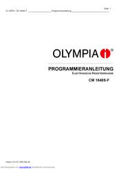 Olympia CM 1846S-F Programmieranleitung