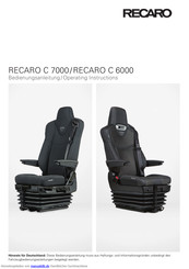 RECARO C 6000 Bedienungsanleitung