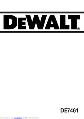 DeWalt DE7461 Bedienungsanleitung