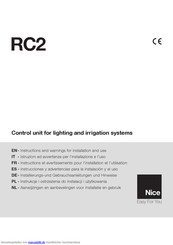 Nice RC2 Installierungs-Und Gebrauchsanleitungen Und Hinweise