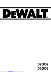 DeWalt D25002 Bedienungsanleitung