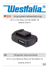 Westfalia A2AH 18 Originalbetriebsanleitung